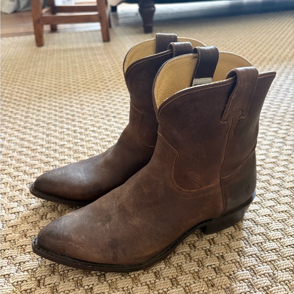 Frye Dark Brown Western Boots - Picture 1 of 6